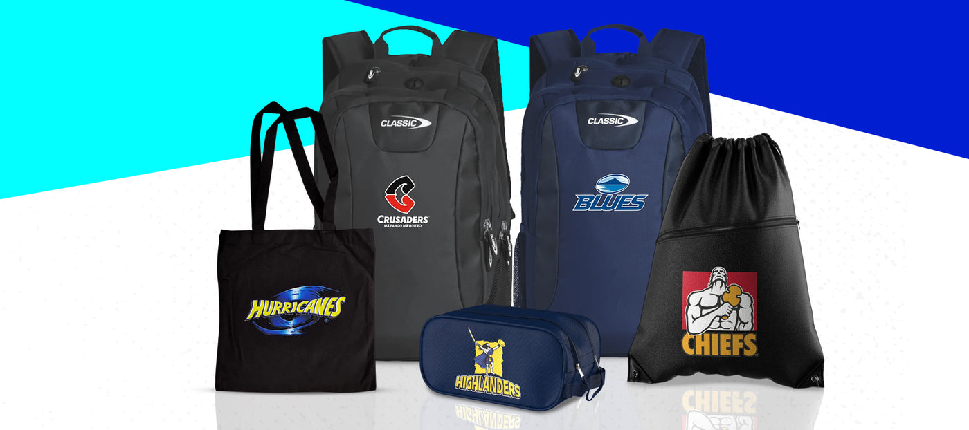 Shop the latest release New Zealand Super Rugby team branded supporter bags. Backpacks, boot bags, totes and more!