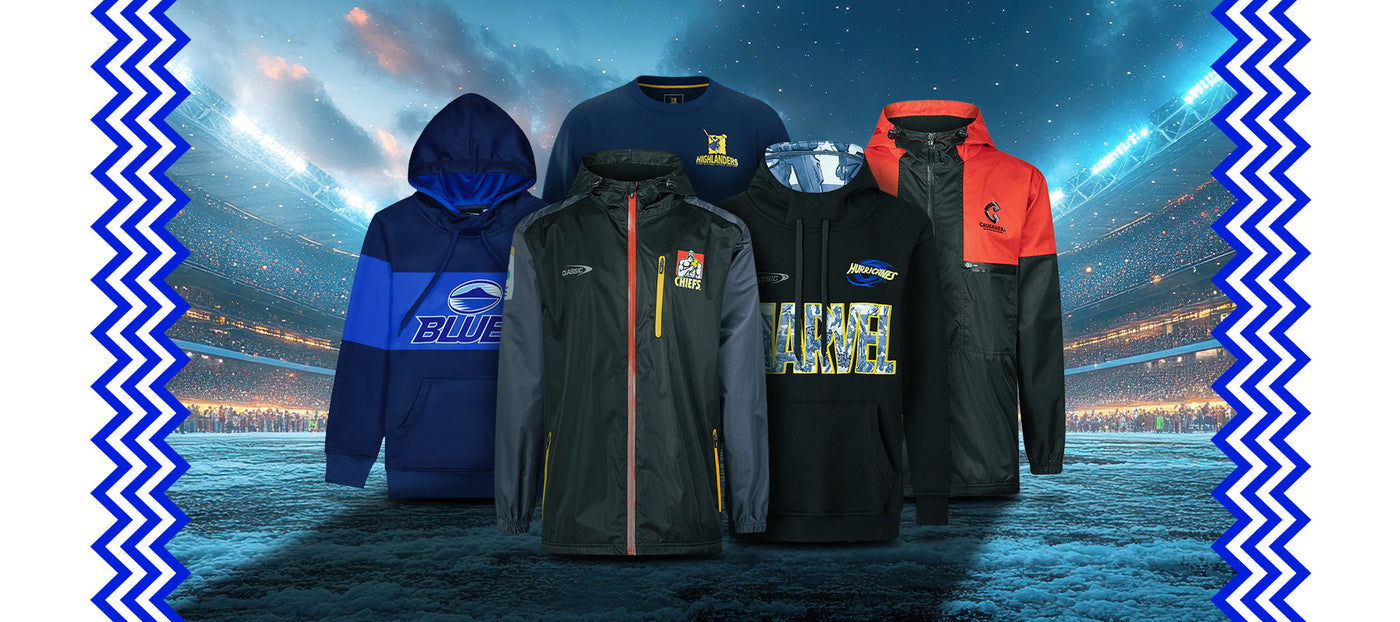 Choose from our selection of winter warmers and layers, staying warm and repping your team in style!